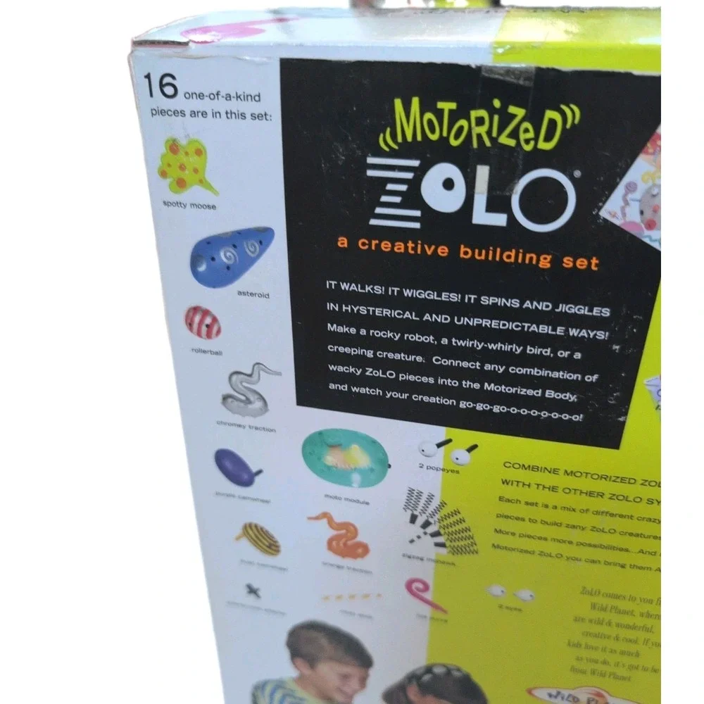 ZOLO Motorized A Creative Building Set by Wild Planet 1997 16 Piece Set - New